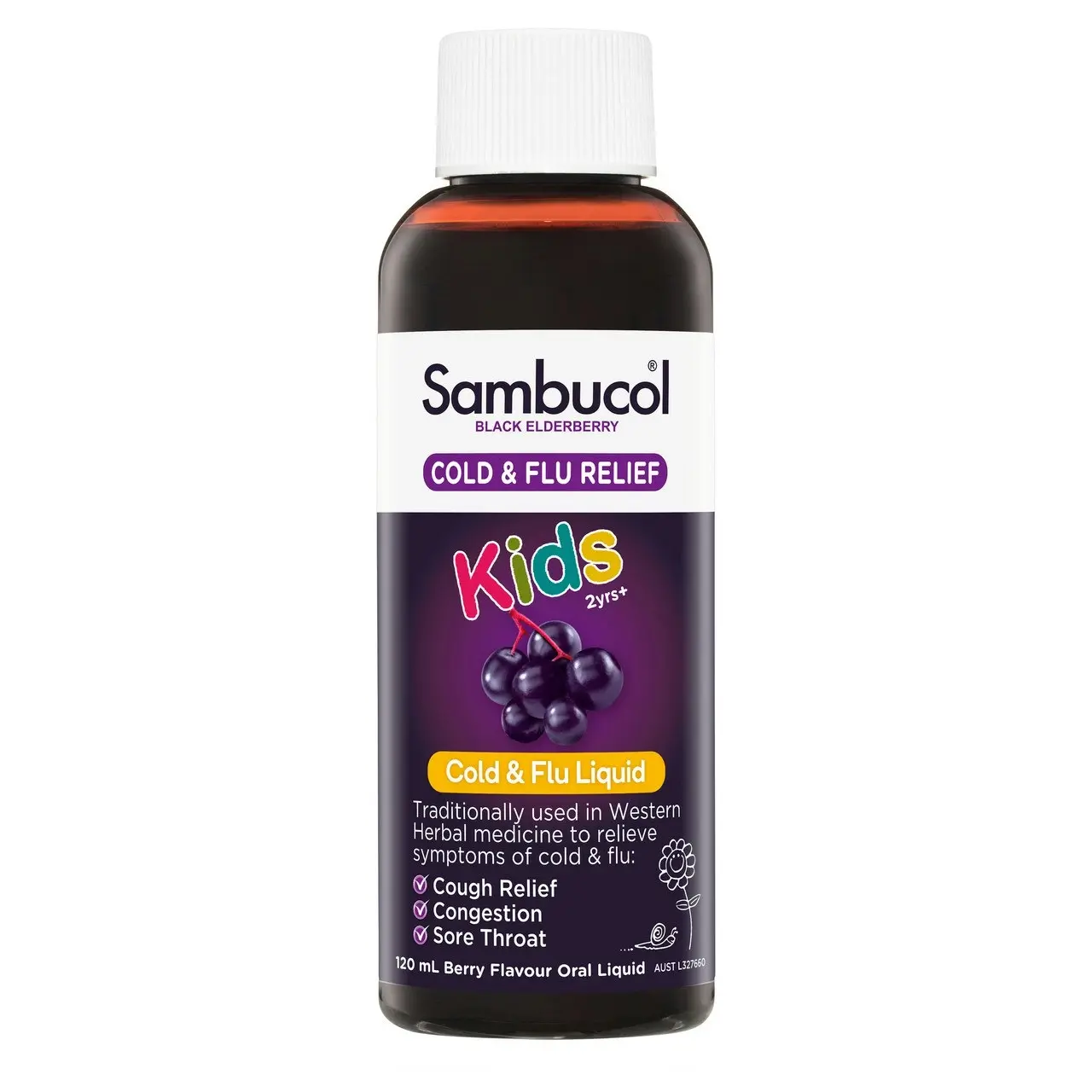 Sambucol Black Elderberry Cold & Flu Relief Kids Liquid 120ml