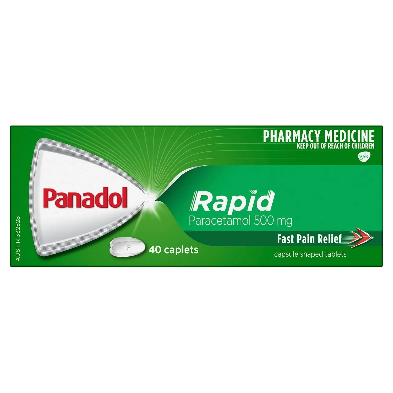 Panadol Rapid for Pain Relief, Paracetamol - 500mg 40 Caplets