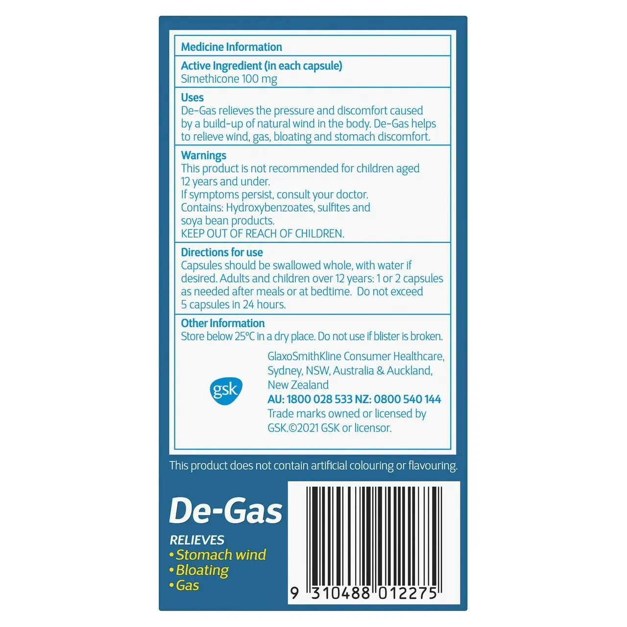 De-Gas liquid capsules 48s