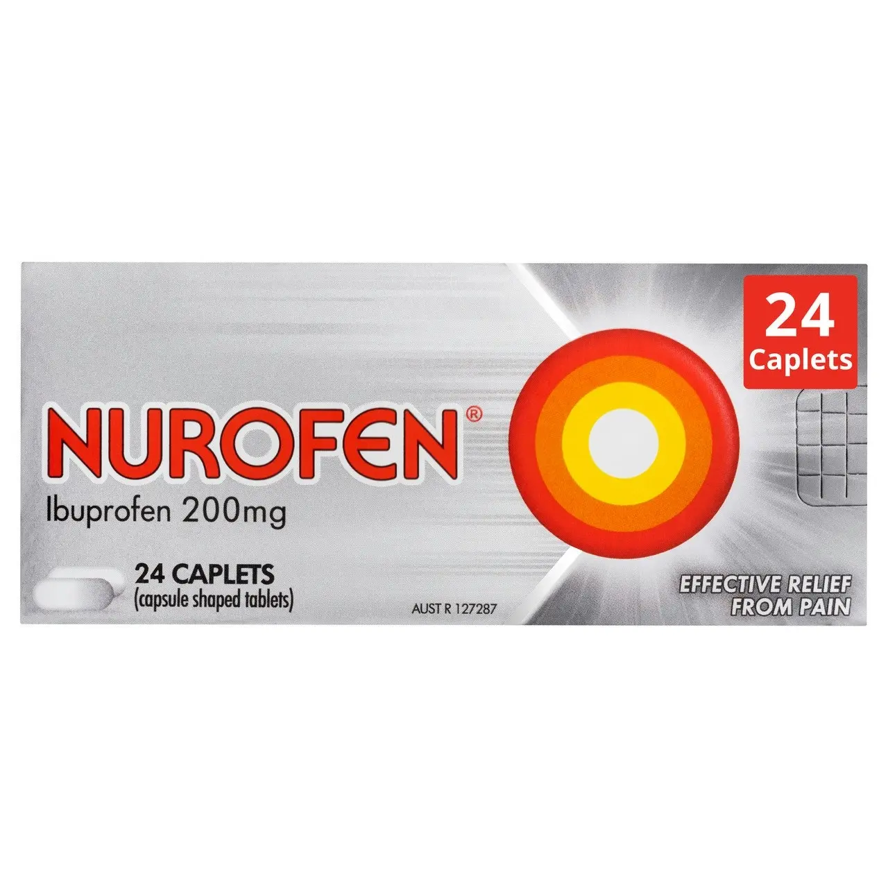 Nurofen Pain and Inflammation Relief Caplets 200mg Ibuprofen 24 pack