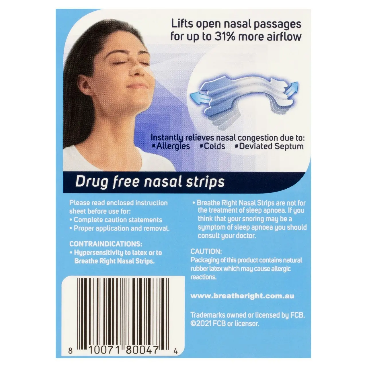 Breathe Right Nasal Strips Clear Regular 10pk