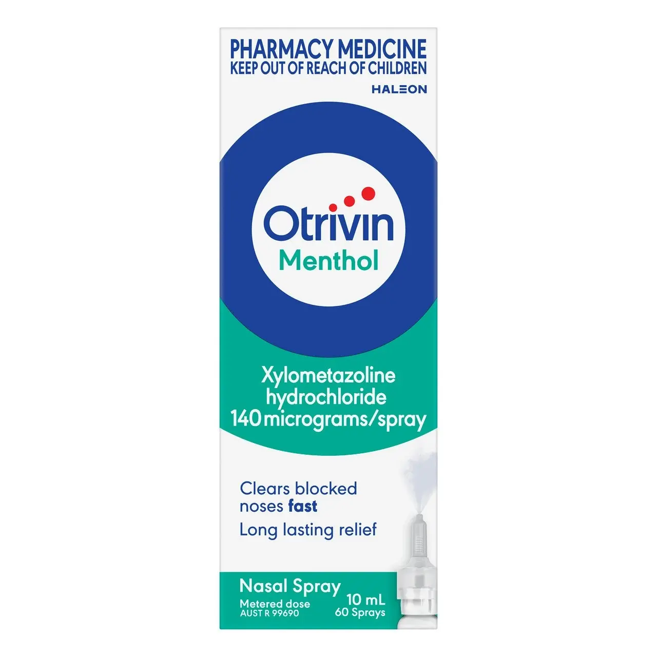 Otrivin Menthol Nasal Spray for Blocked Nose 10mL