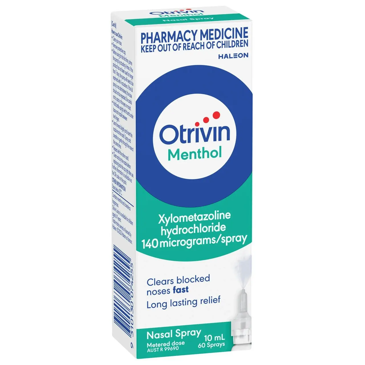 Otrivin Menthol Nasal Spray for Blocked Nose 10mL