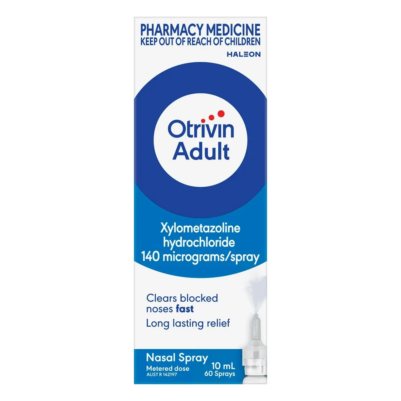 Otrivin Adult Nasal Spray for Blocked Nose 10mL