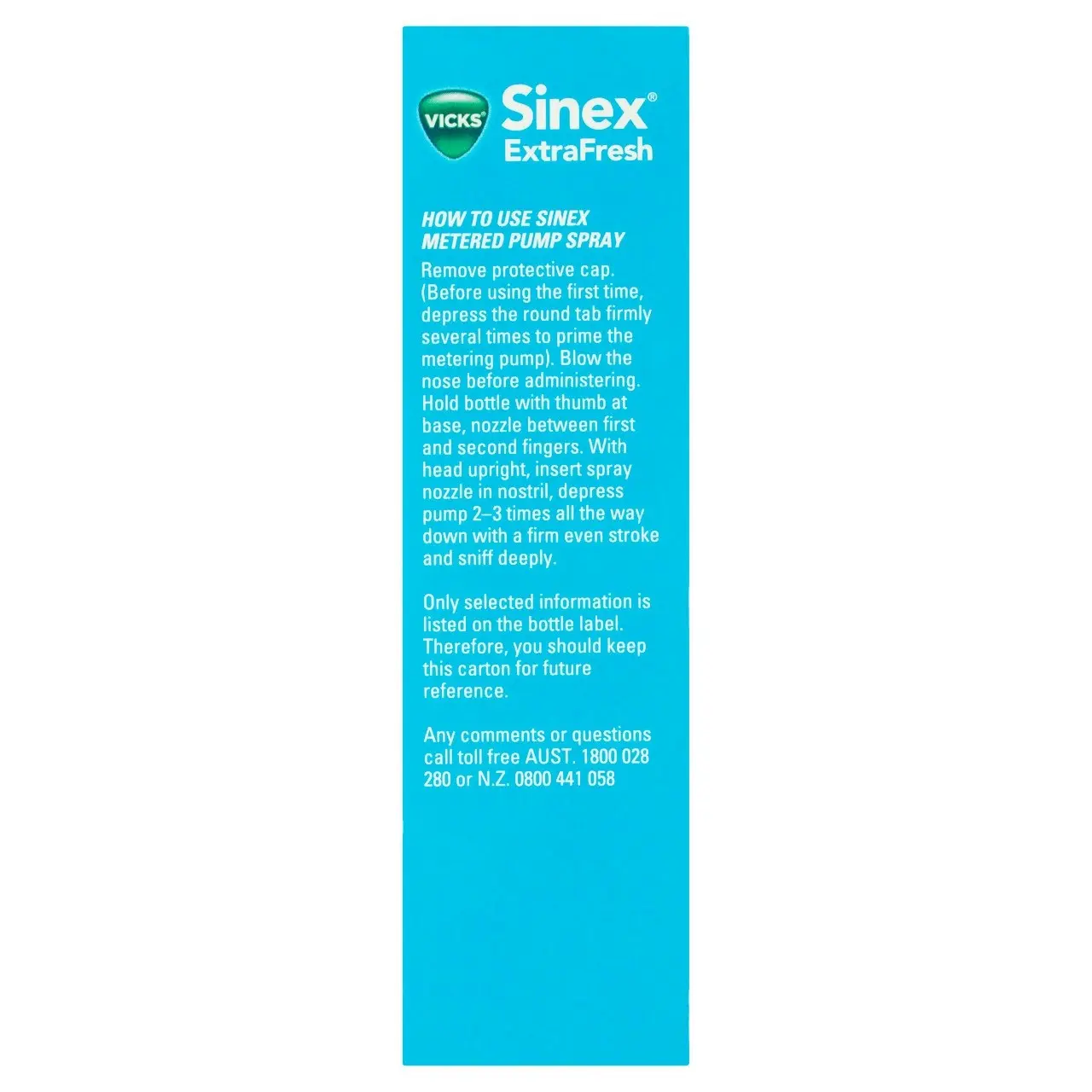 Vicks Sinex ExtraFresh Nasal Decongestant Nasal Spray 15mL