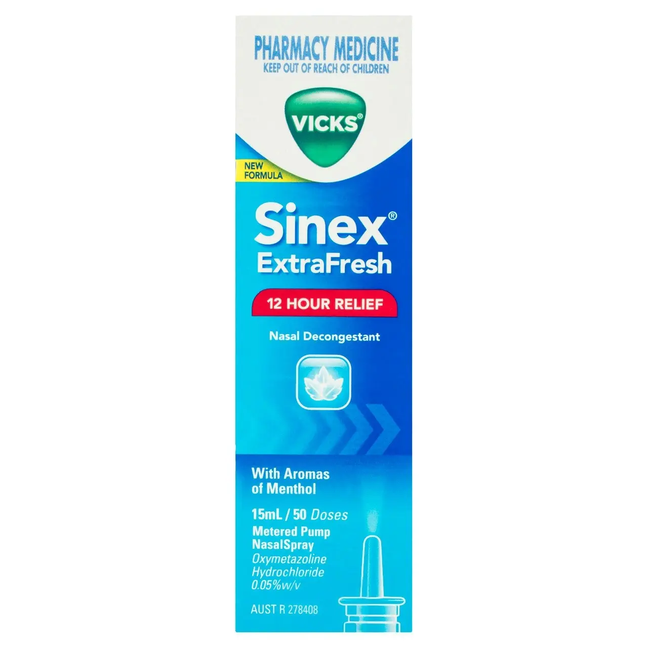 Vicks Sinex ExtraFresh Nasal Decongestant Nasal Spray 15mL