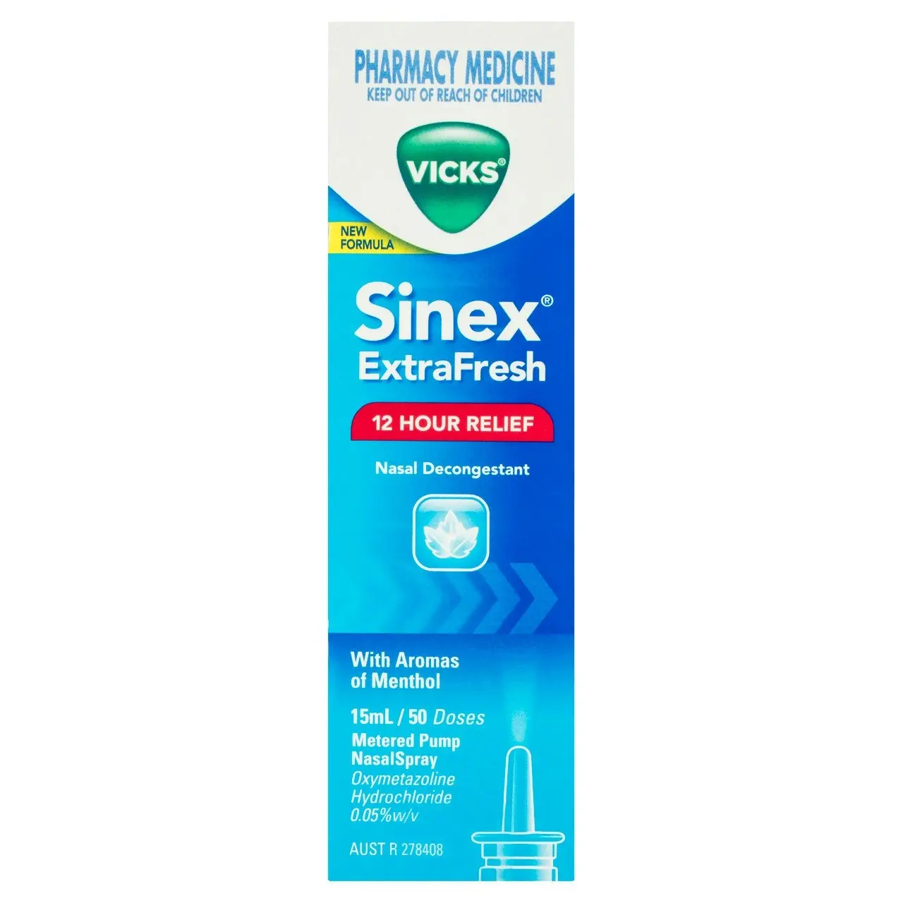 Vicks Sinex ExtraFresh Nasal Decongestant Nasal Spray 15mL