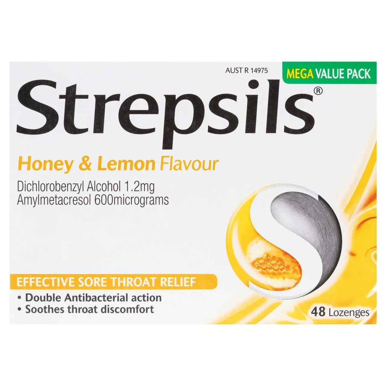 Strepsils Soothing Sore Throat Lozenges Honey and Lemon 48 Pack