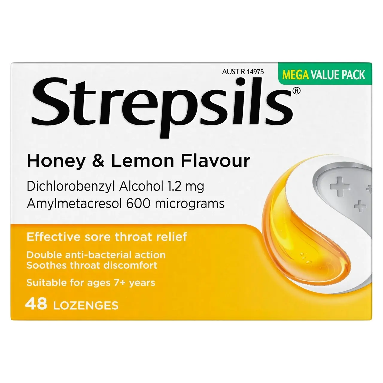 Strepsils Soothing Sore Throat Lozenges Honey and Lemon 48 Pack