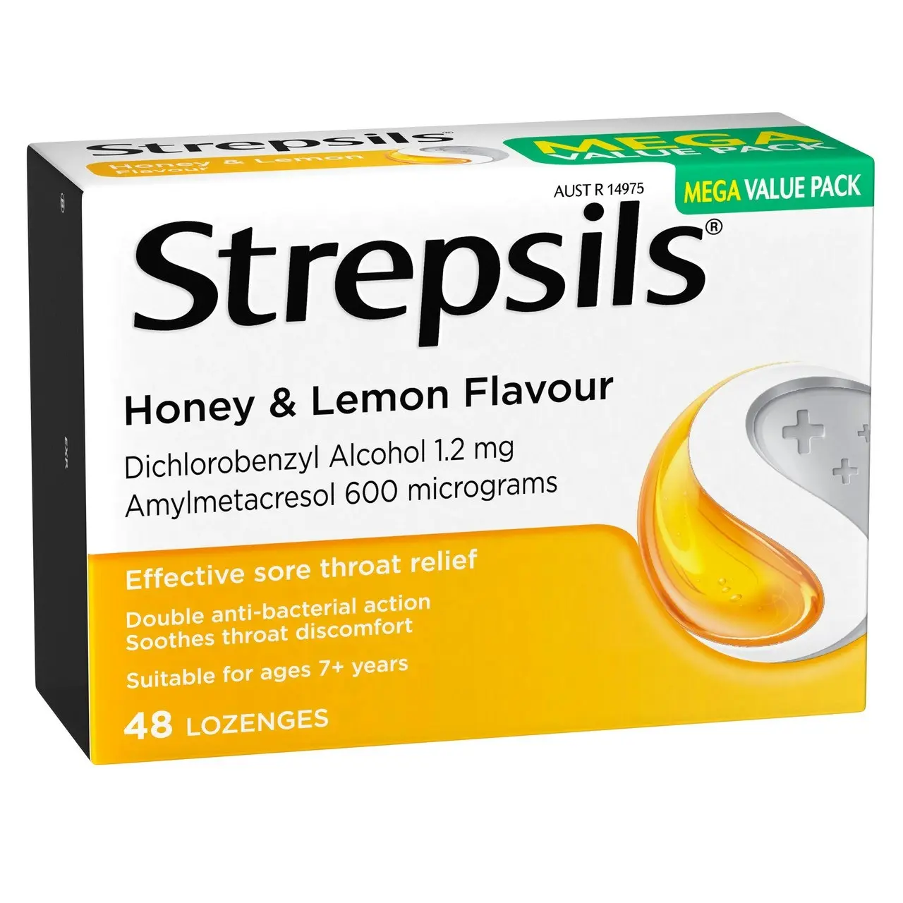 Strepsils Soothing Sore Throat Lozenges Honey and Lemon 48 Pack