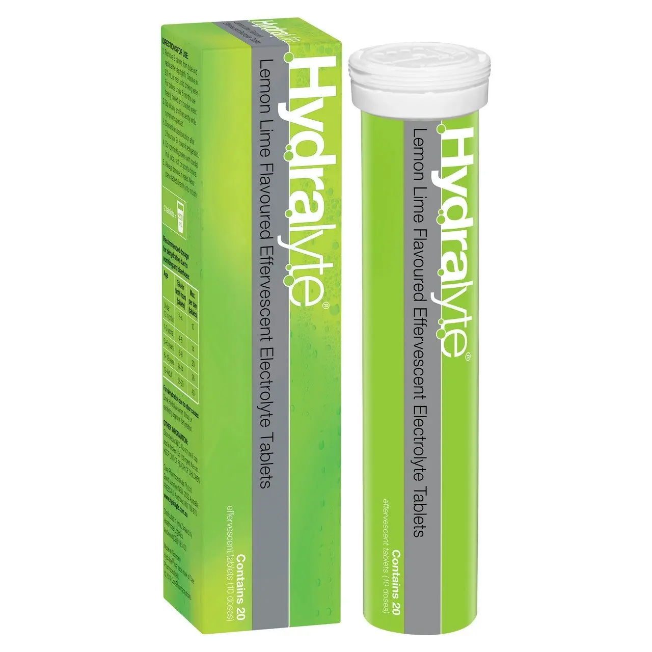 Hydralyte Effervescent Electrolyte Tablets Lemon Lime Flavoured 20 Tablets