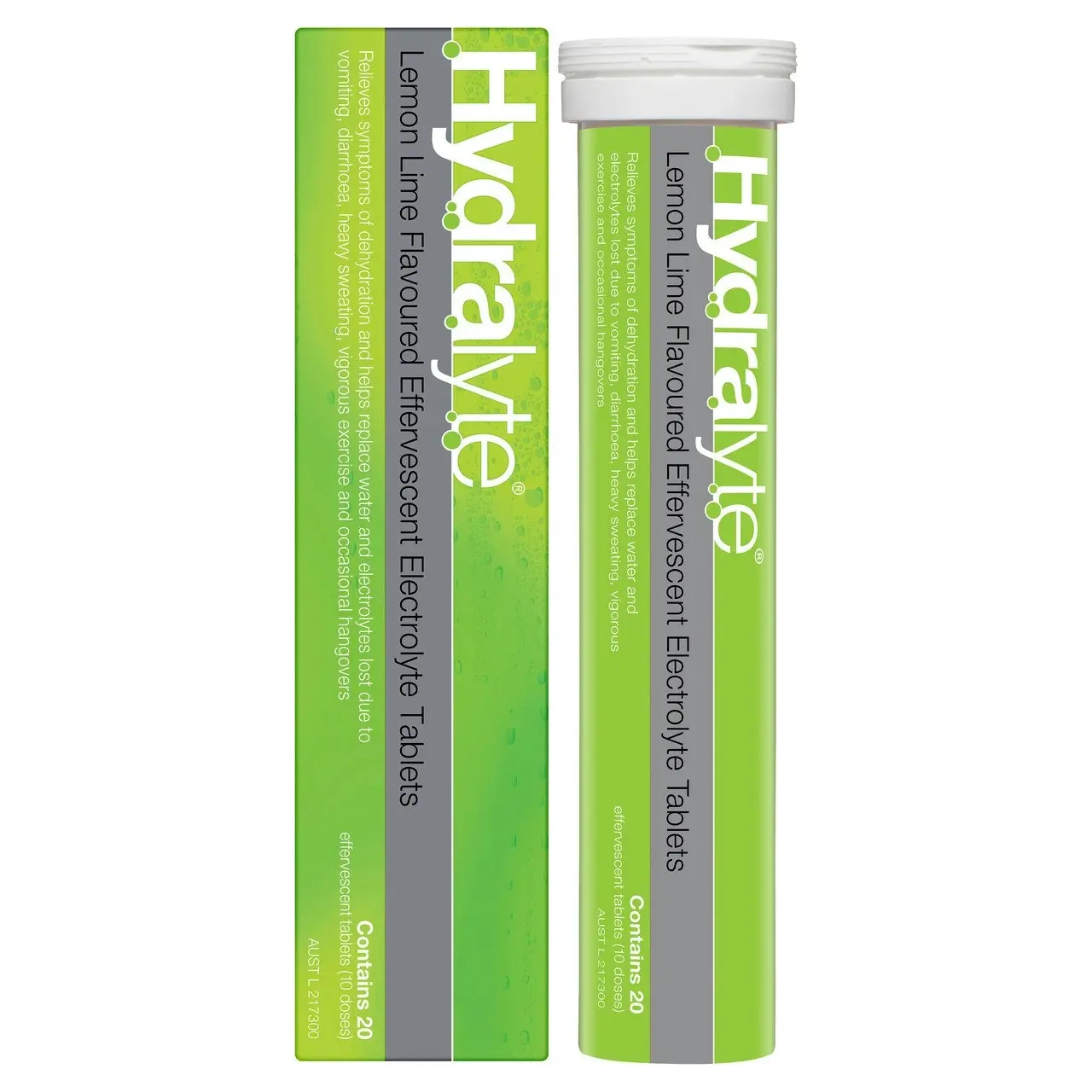 Hydralyte Effervescent Electrolyte Tablets Lemon Lime Flavoured 20 Tablets