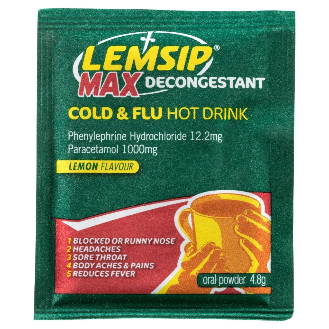 Lemsip Max Cold & Flu with Decongestant Lemon Sachets 10