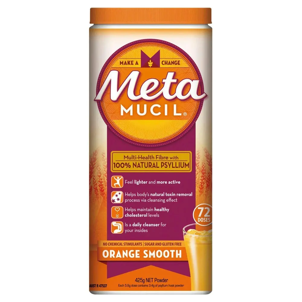 Metamucil Multi-Health Fibre with 100% Psyllium Natural Psyllium Orange Smooth 72D