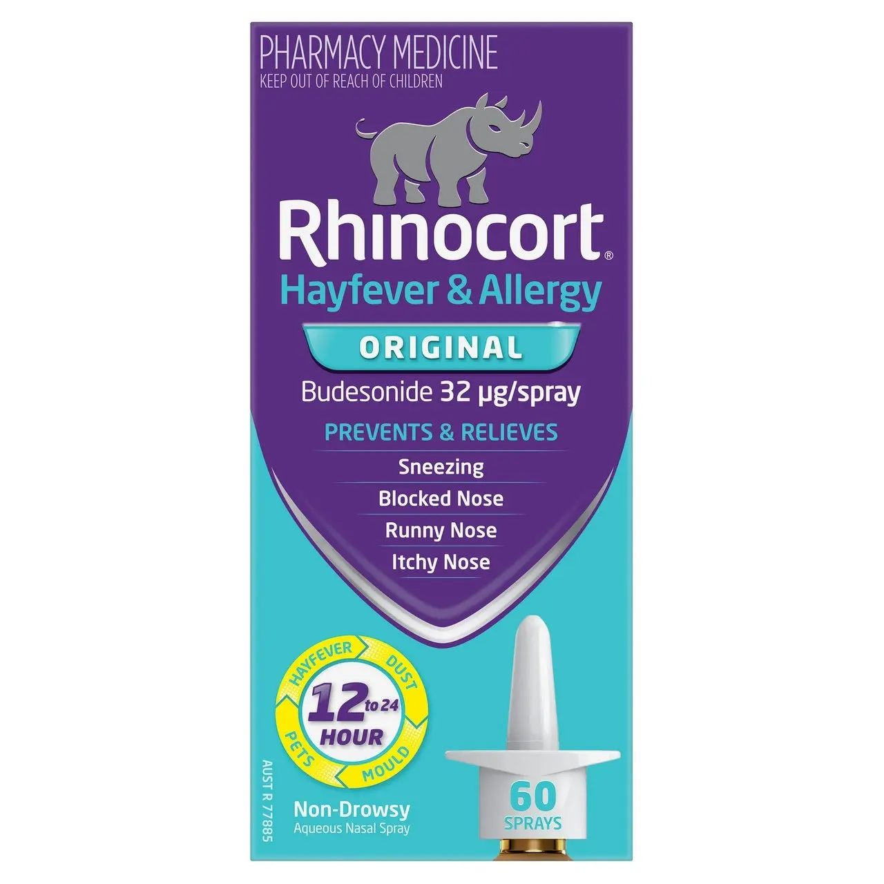 Rhinocort Original Non-Drowsy Hayfever & Allergy Relief Nasal Spray 60 Sprays