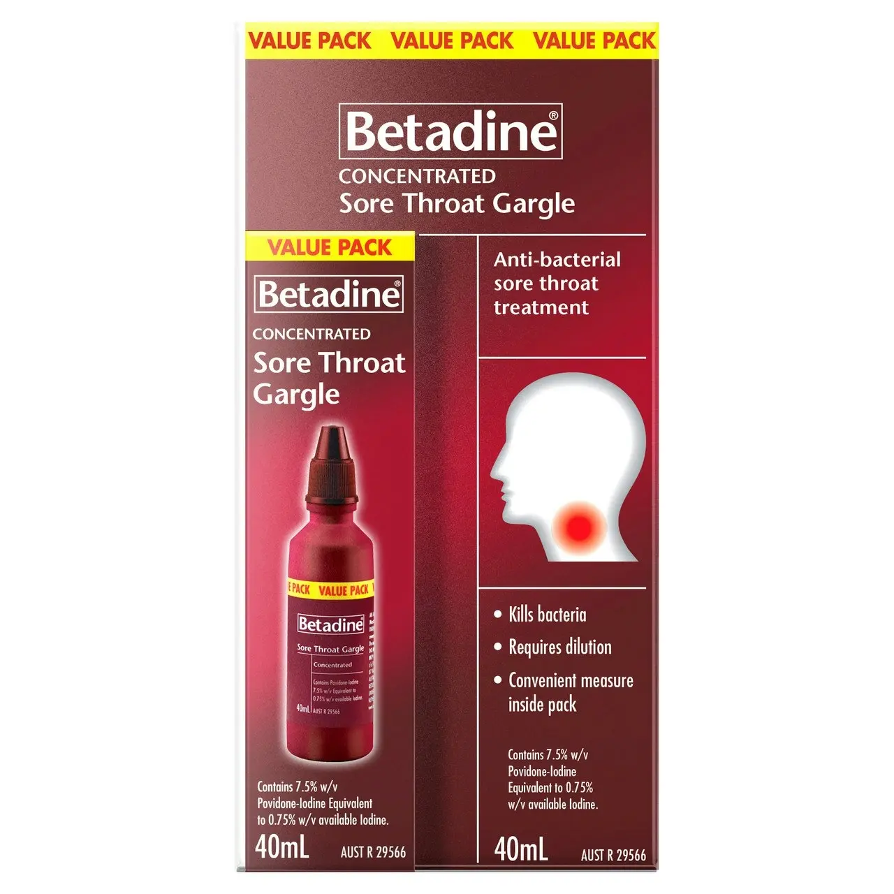 Betadine Sore Throat Gargle Concentrated 40mL