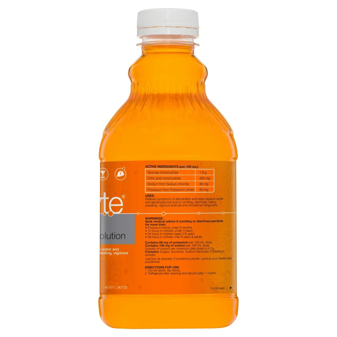 Hydralyte Ready to use Electrolyte Solution Orange Flavoured 1L