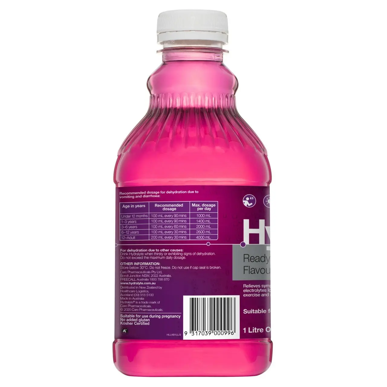 Hydralyte Ready to use Electrolyte Solution Apple Blackcurrant Flavoured 1L