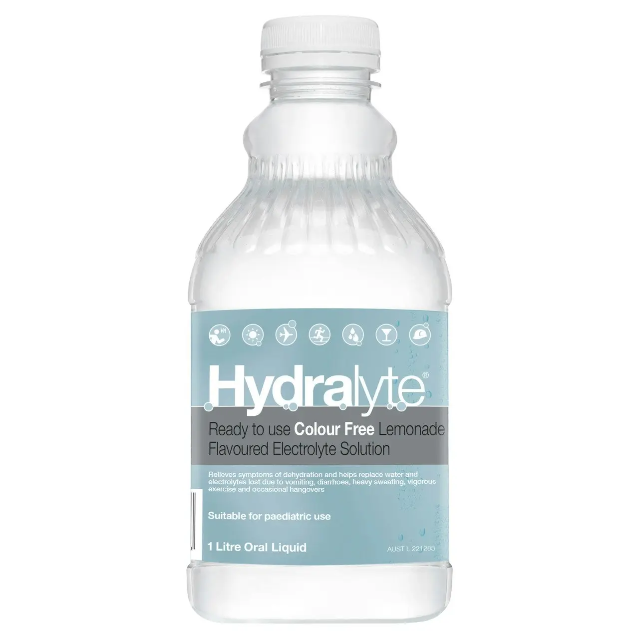 Hydralyte Ready to use Electrolyte Solution Colour Free Lemonade Flavoured 1L