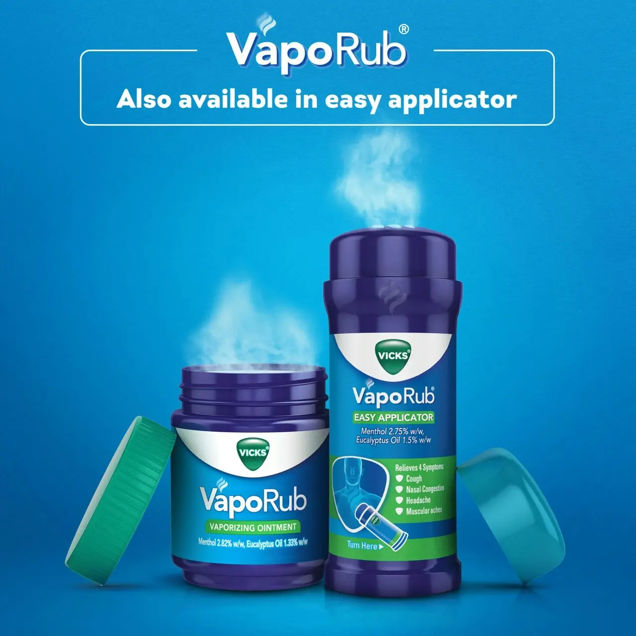 Vicks VapoRub Vaporizing Ointment Relief from Cough & Cold Symptoms 100g - Cough & Cold