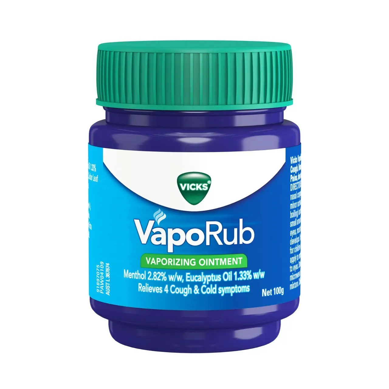 Vicks VapoRub Vaporizing Ointment Relief from Cough & Cold Symptoms 100g - Cough & Cold