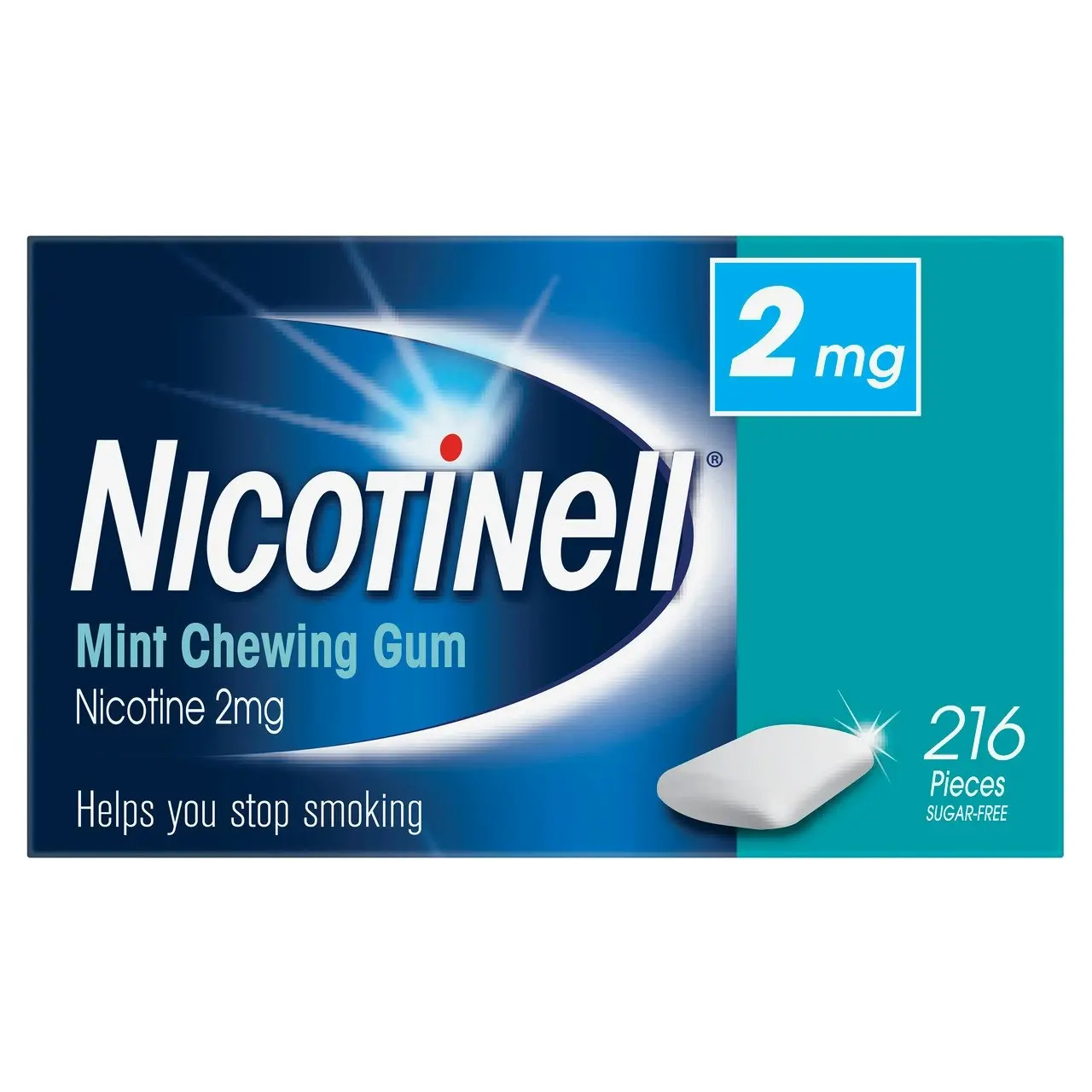 Nicotinell Stop Smoking Mint Gum Regular Strength 2mg 216 Pack