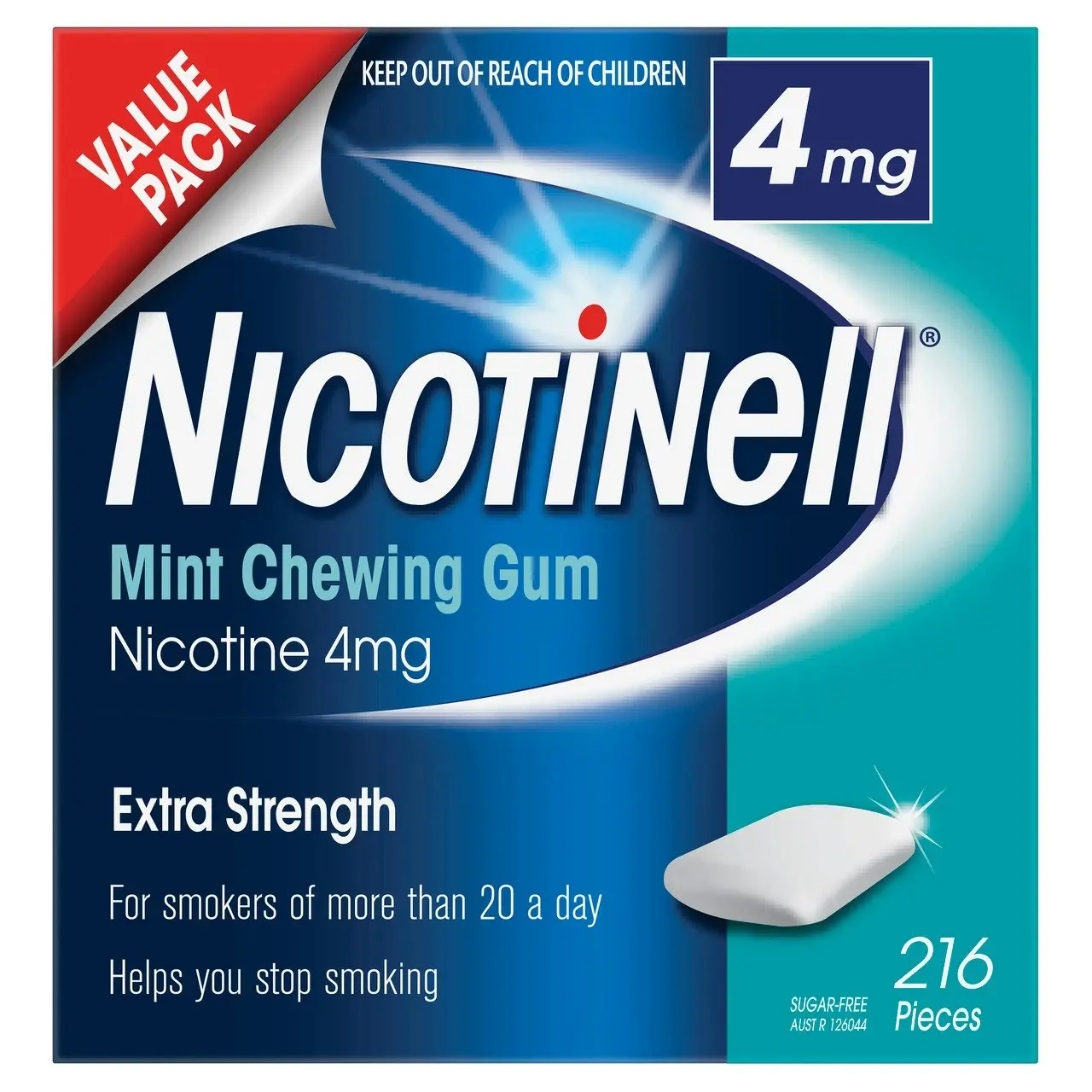 Nicotinell Stop Smoking Mint Gum Extra Strength 4mg 216 Pack