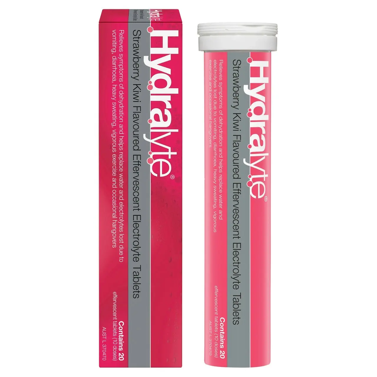 Hydralyte Effervescent Electrolyte Tablets Strawberry Kiwi Flavoured 20 Tablets