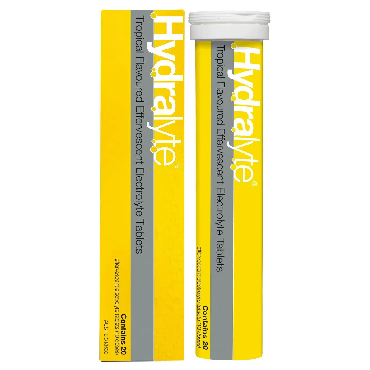 Hydralyte Effervescent Electrolyte Tablets Tropical Flavoured 20 Tablets