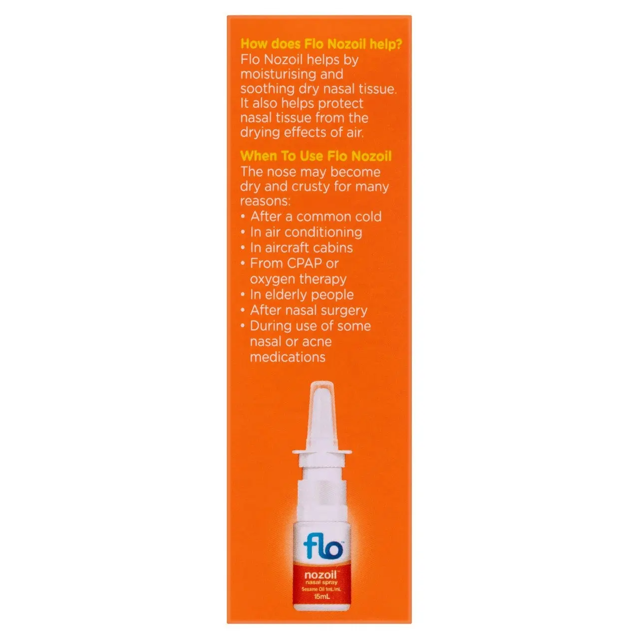 FLO Nozoil Nasal Spray 15mL