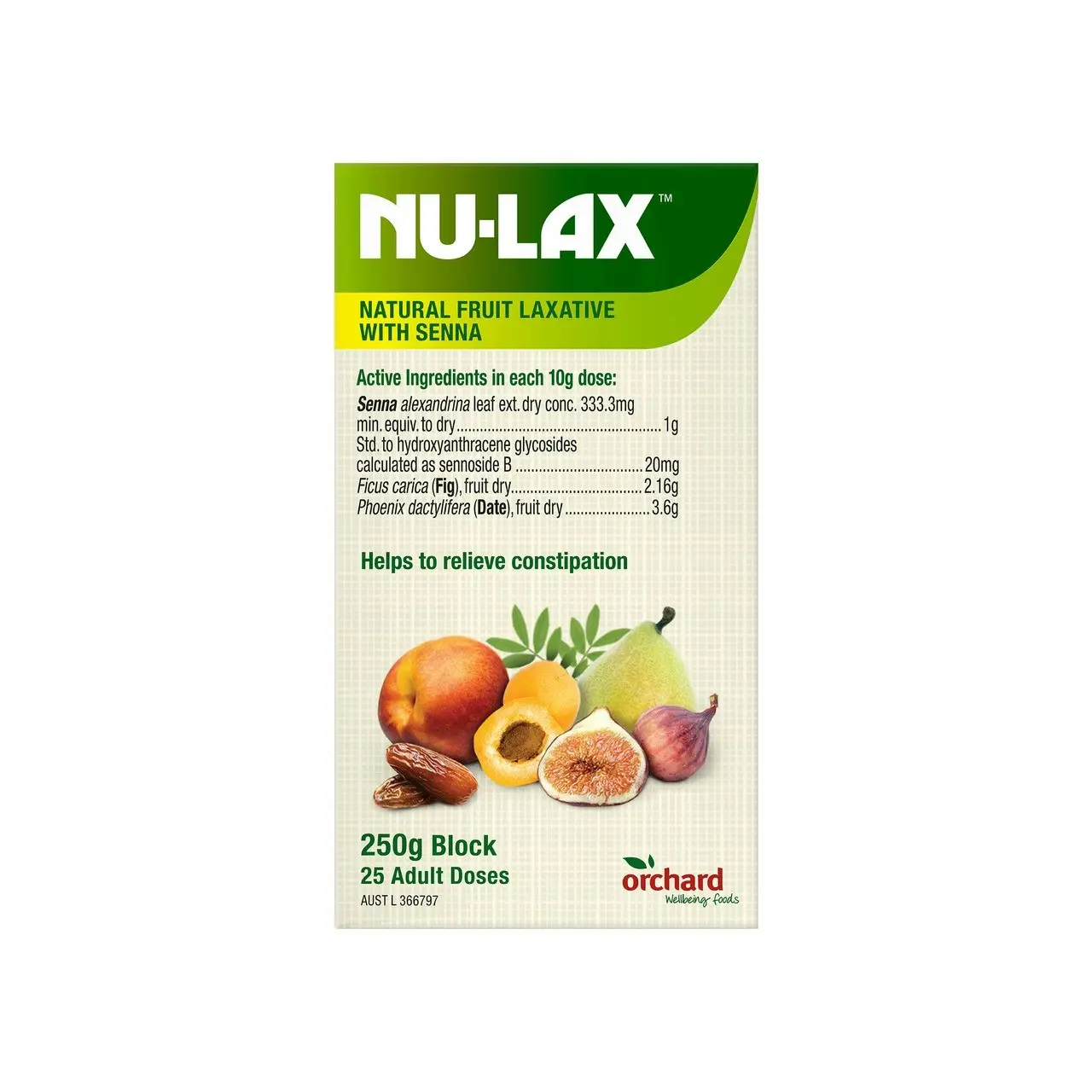 Nu-Lax Natural Fruit Laxative Block with Senna