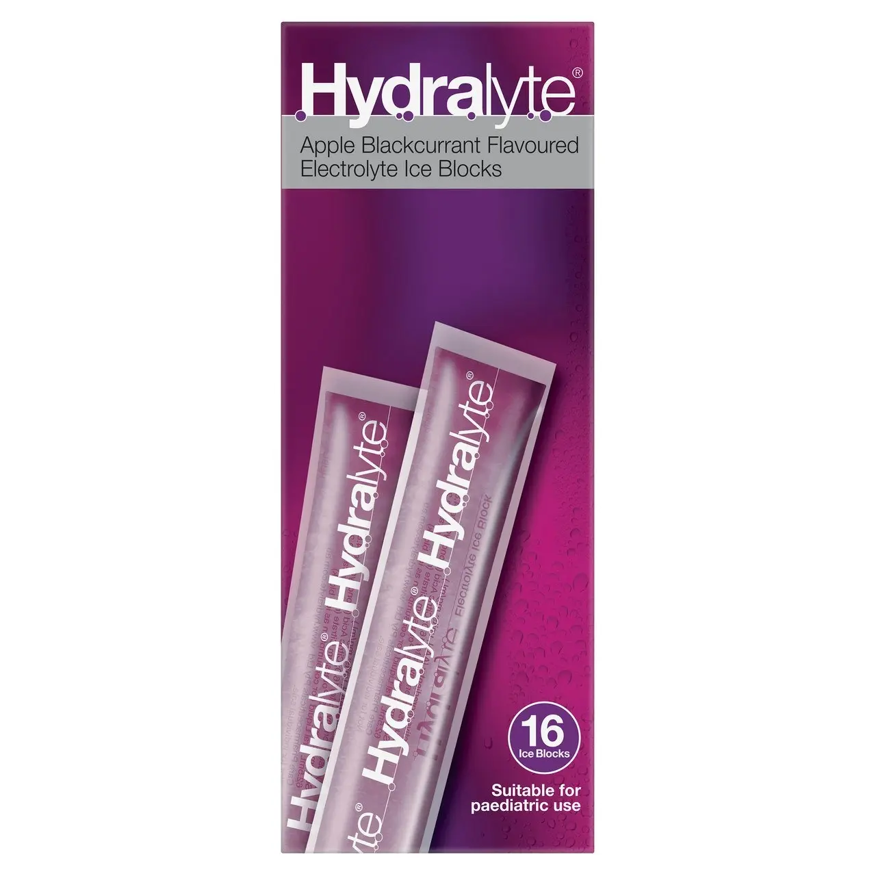 Hydralyte Electrolyte Ice Blocks Apple Blackcurrant  Flavoured 16 Pack