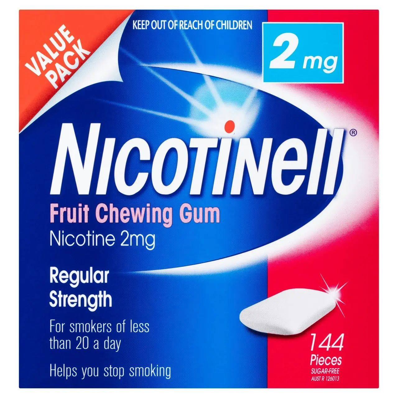 Nicotinell Stop Smoking Fruit Gum Regular Strength 2mg 144 Pack