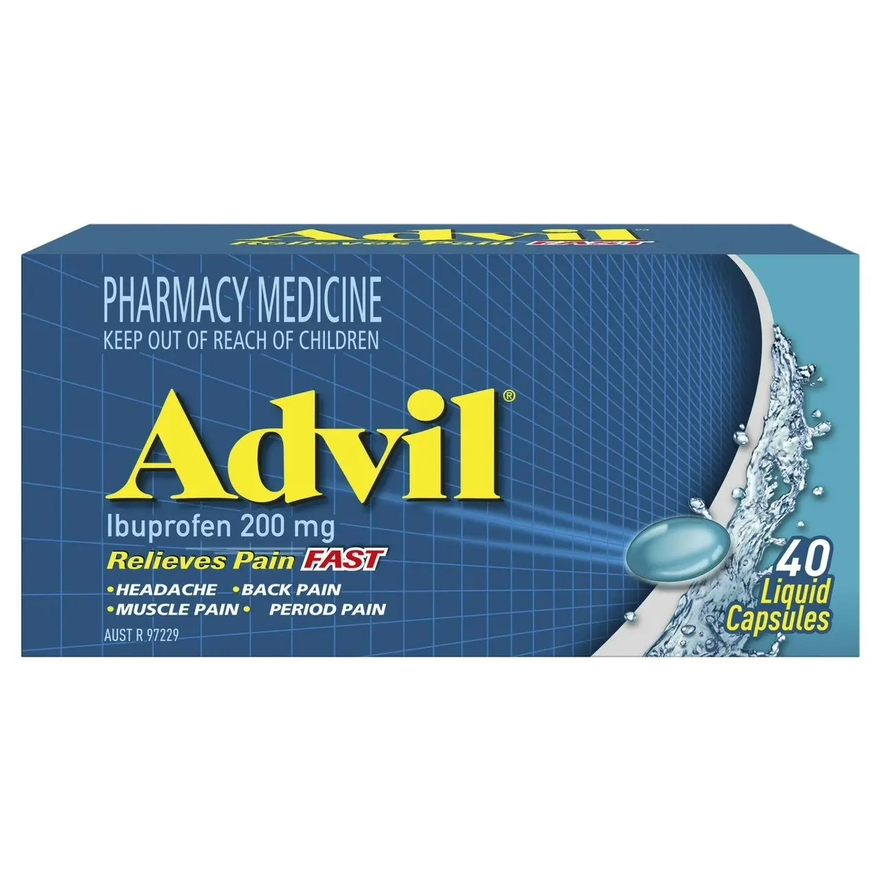 Advil Liquid Capsules for Fast & Effective Pain Relief 200mg Ibuprofen 40 Pack