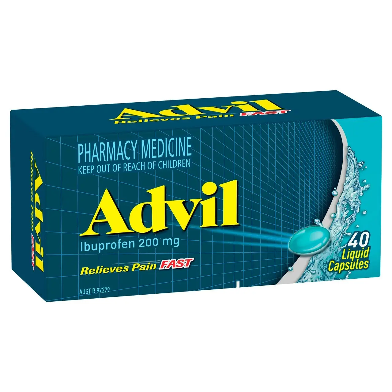 Advil Liquid Capsules for Fast & Effective Pain Relief 200mg Ibuprofen 40 Pack