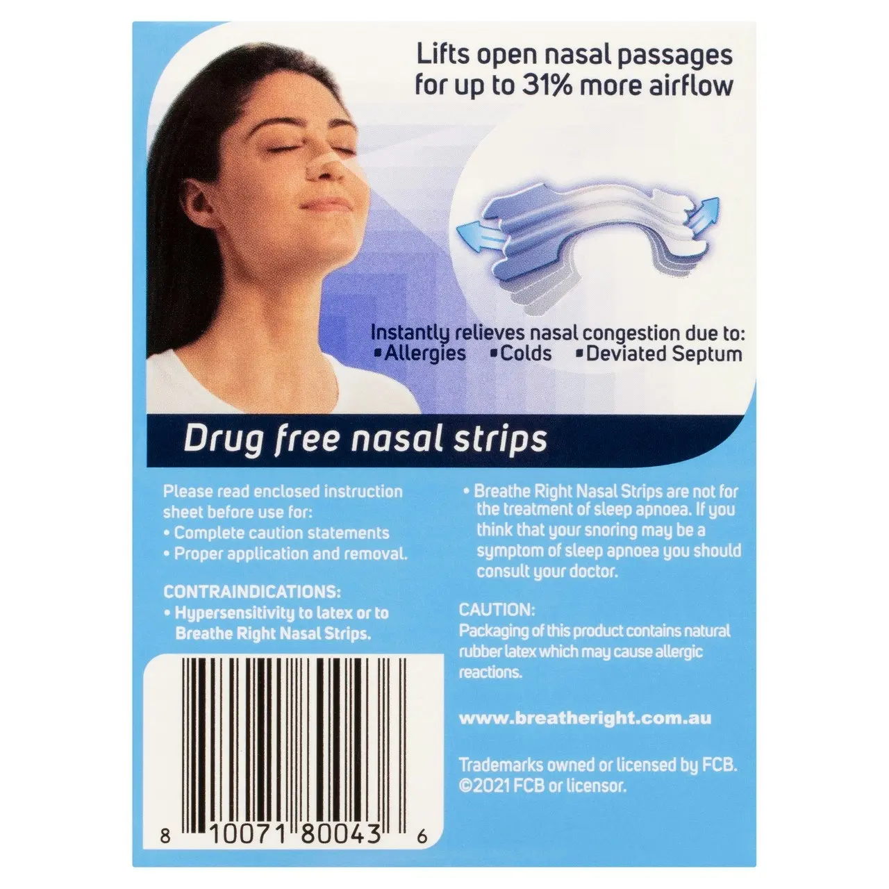 Breathe Right Nasal Strips Clear Large 30pk