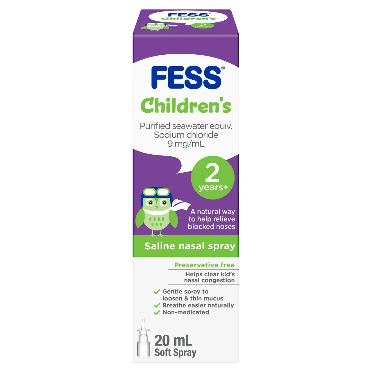 FESS Children's Nasal Saline Spray 2 Years+ 20mL