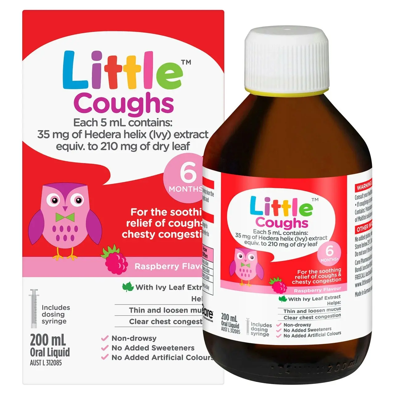 Little Coughs Oral Liquid Raspberry 200mL