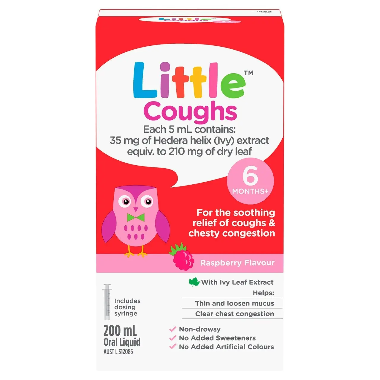 Little Coughs Oral Liquid Raspberry 200mL