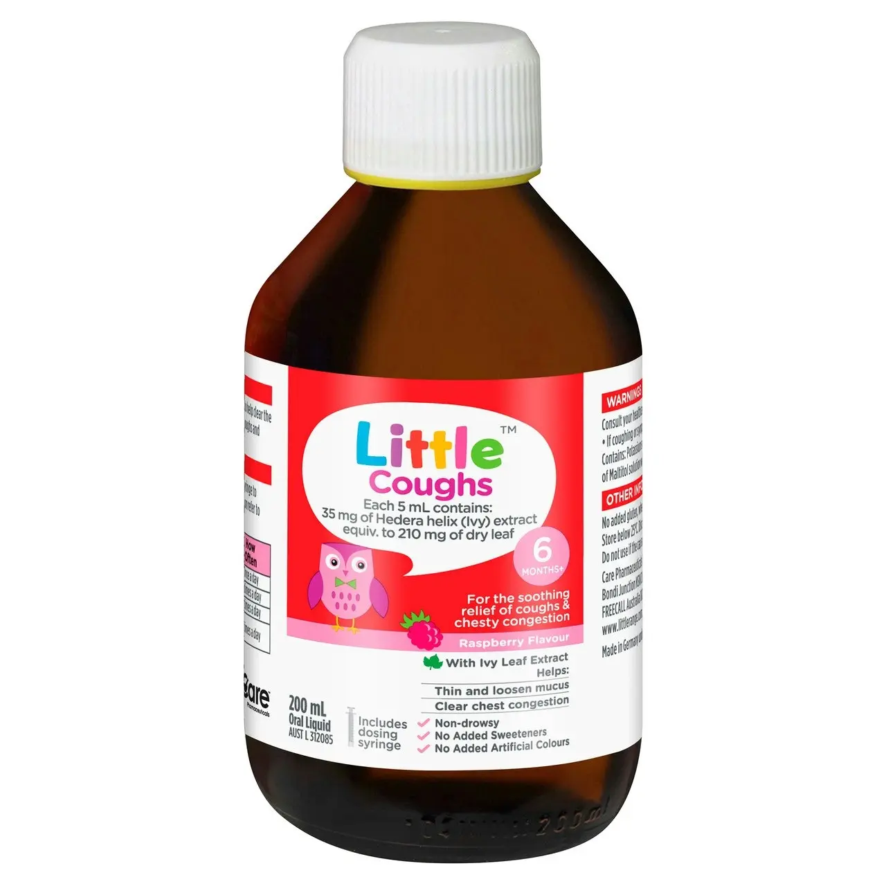 Little Coughs Oral Liquid Raspberry 200mL