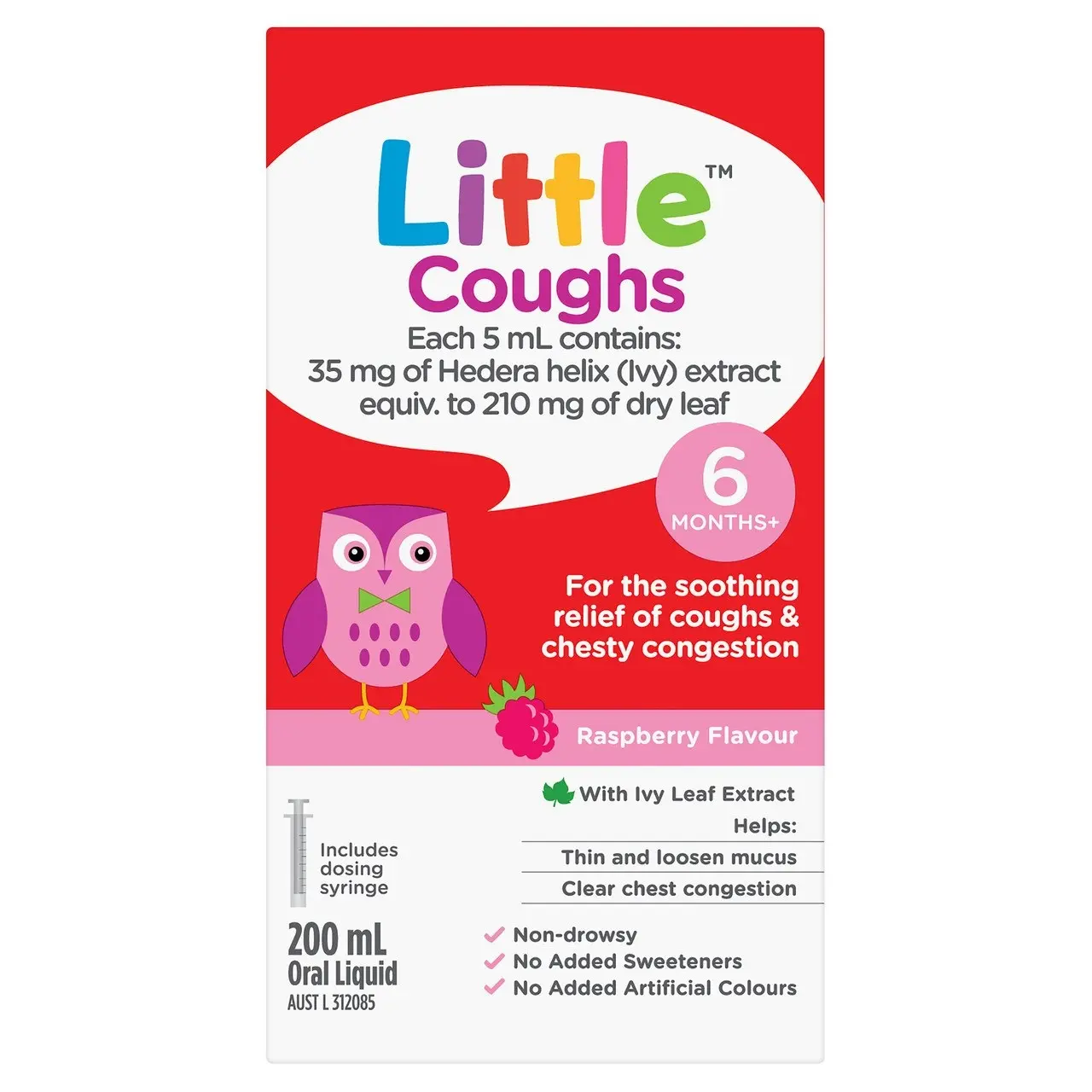 Little Coughs Oral Liquid Raspberry 200mL