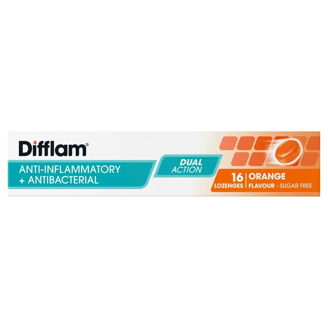 Difflam Sore Throat Lozenges Orange Flavour 16s