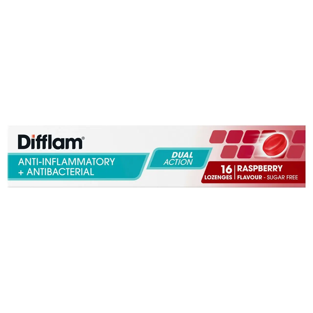 Difflam Sore Throat Lozenges Raspberry Flavour 16s