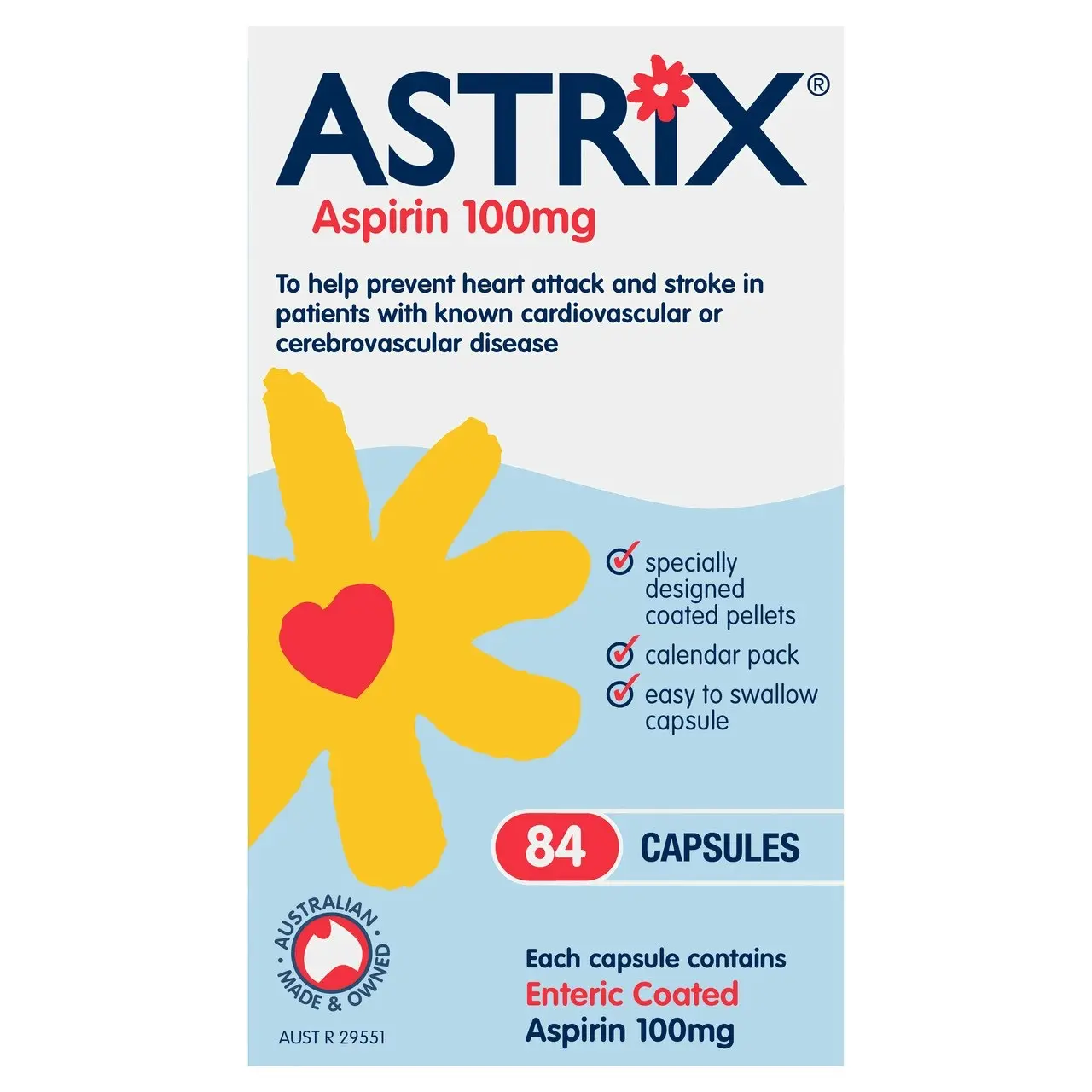 Astrix Aspirin 100mg 84 Capsules