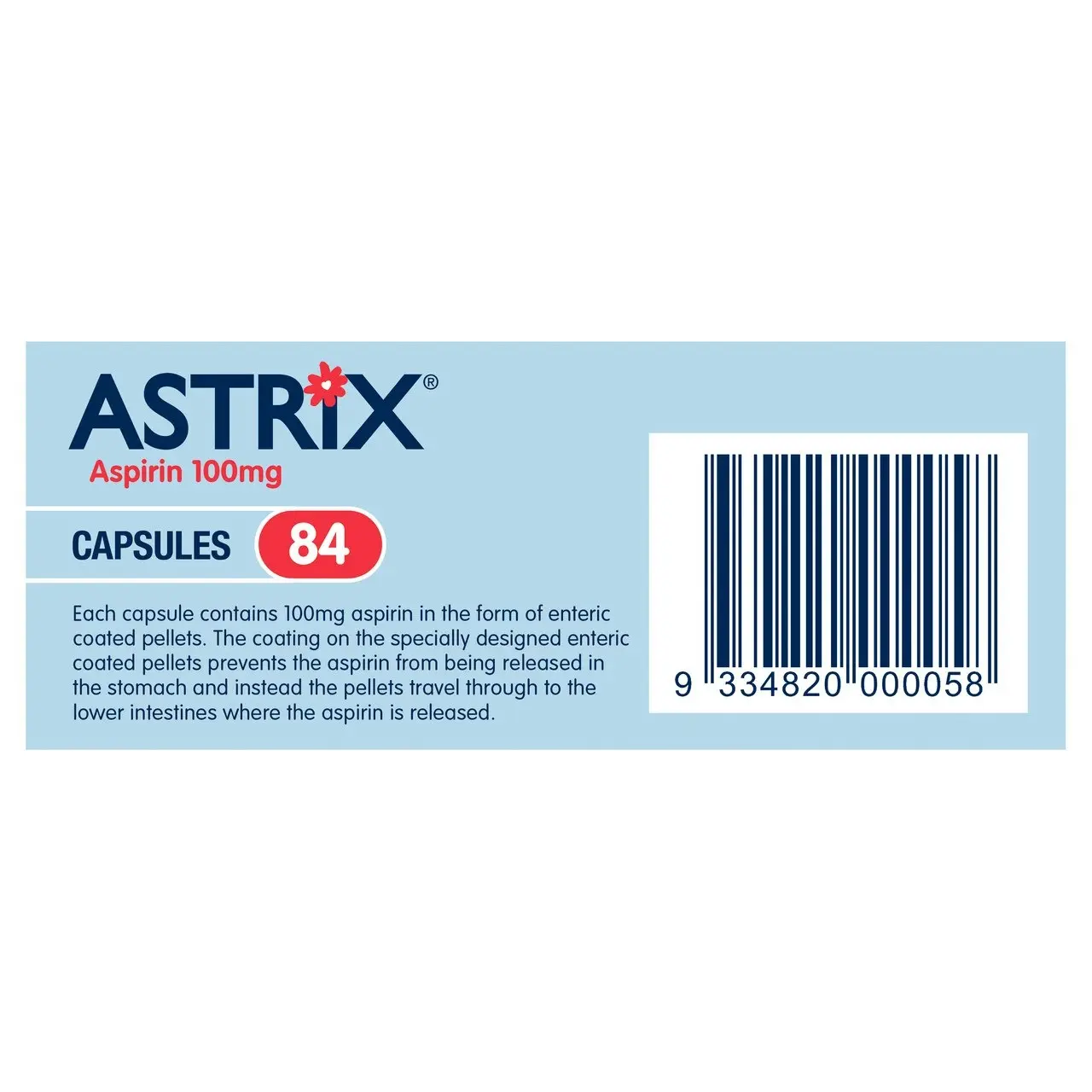 Astrix Aspirin 100mg 84 Capsules