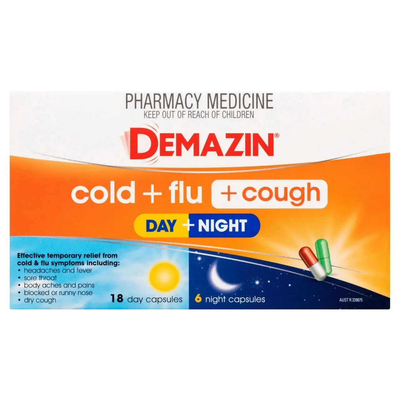 Demazin Cold + Flu + Cough Day + Night 24 Capsules