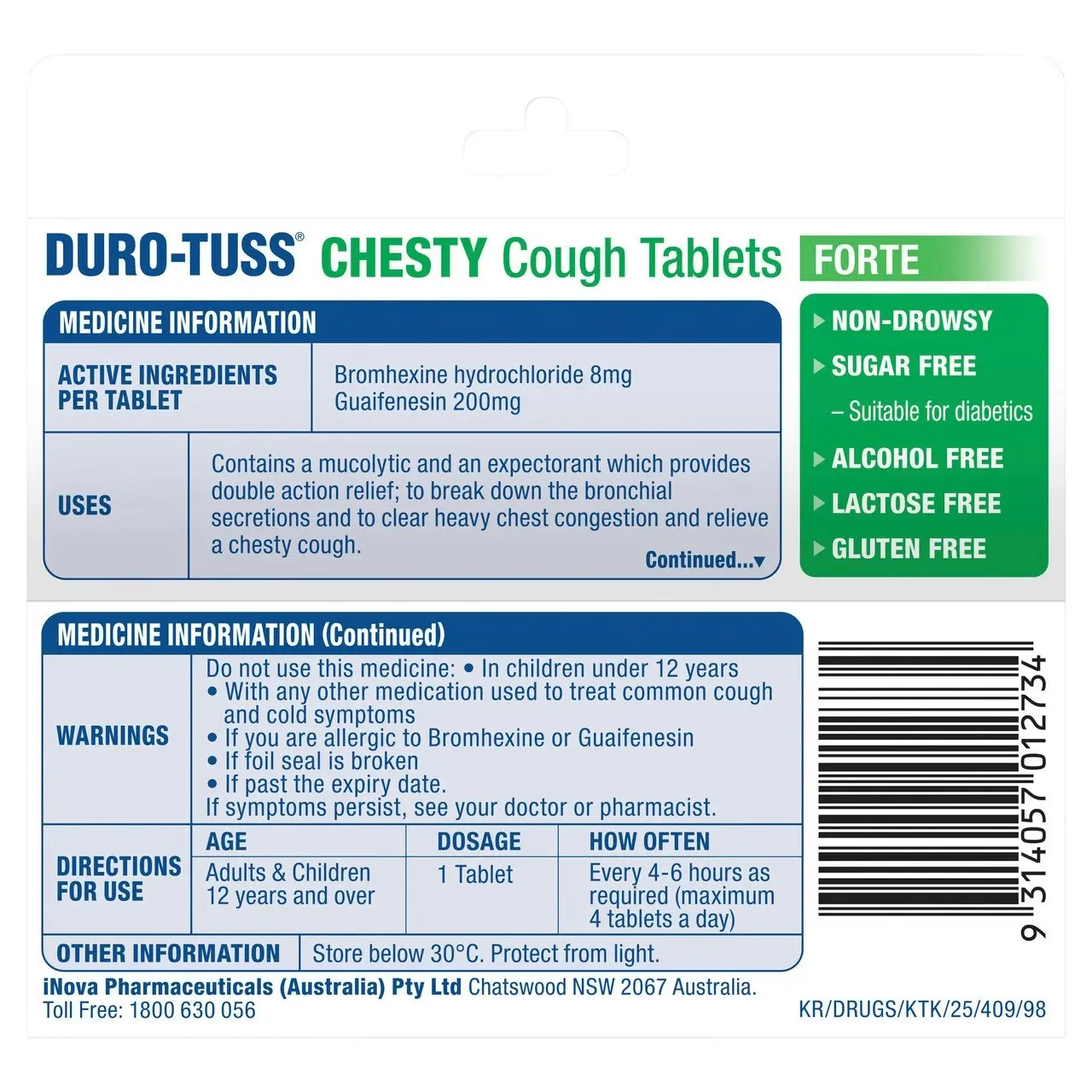 DURO-TUSS Chesty Cough Forte 60 Tablets