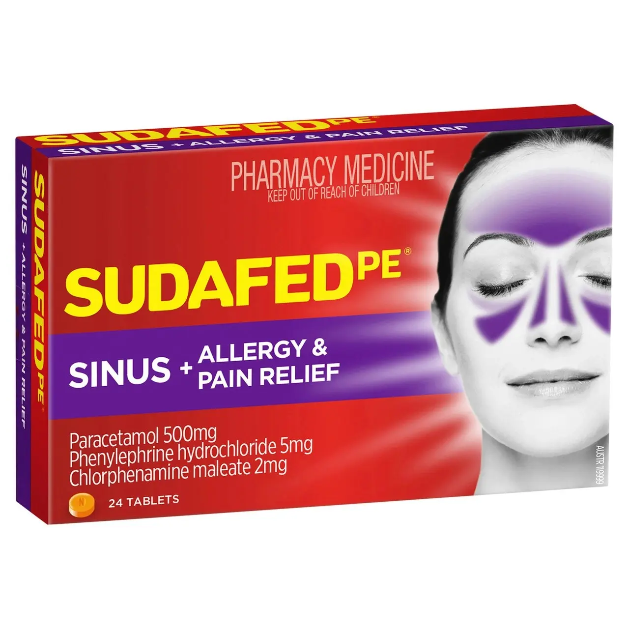 SUDAFED PE Sinus + Allergy & Pain Relief Tablets 24 Pack