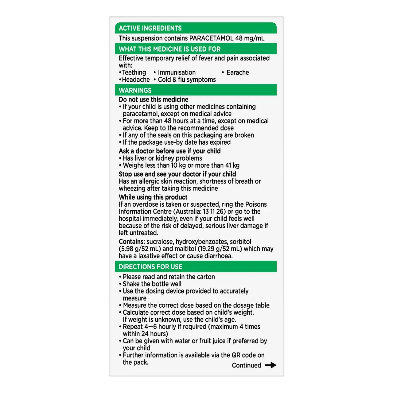 Panadol Children 5-12 Years Suspension, Fever & Pain Relief, Strawberry Flavour, 100 mL