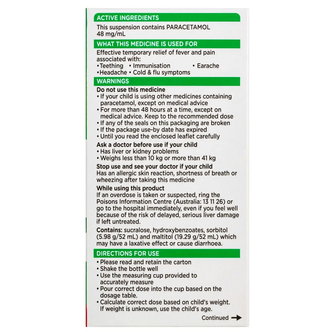 Panadol Children 5-12 Years Suspension, Fever & Pain Relief, Strawberry Flavour, 100 mL